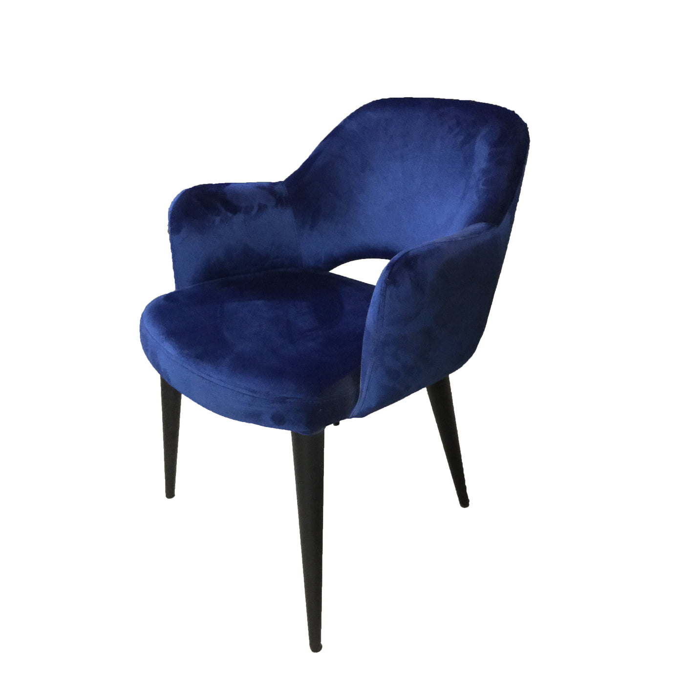 Terrazo Dining Chair Navy Velvet