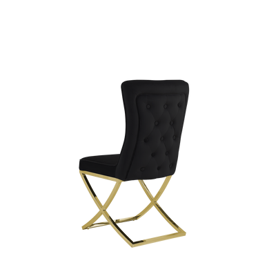 Versailles Chair Black Gold Legs
