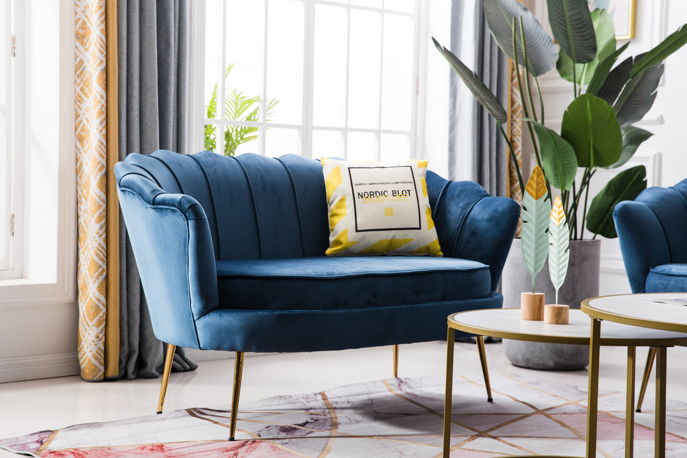 Murcia 2 Seater Navy Velvet