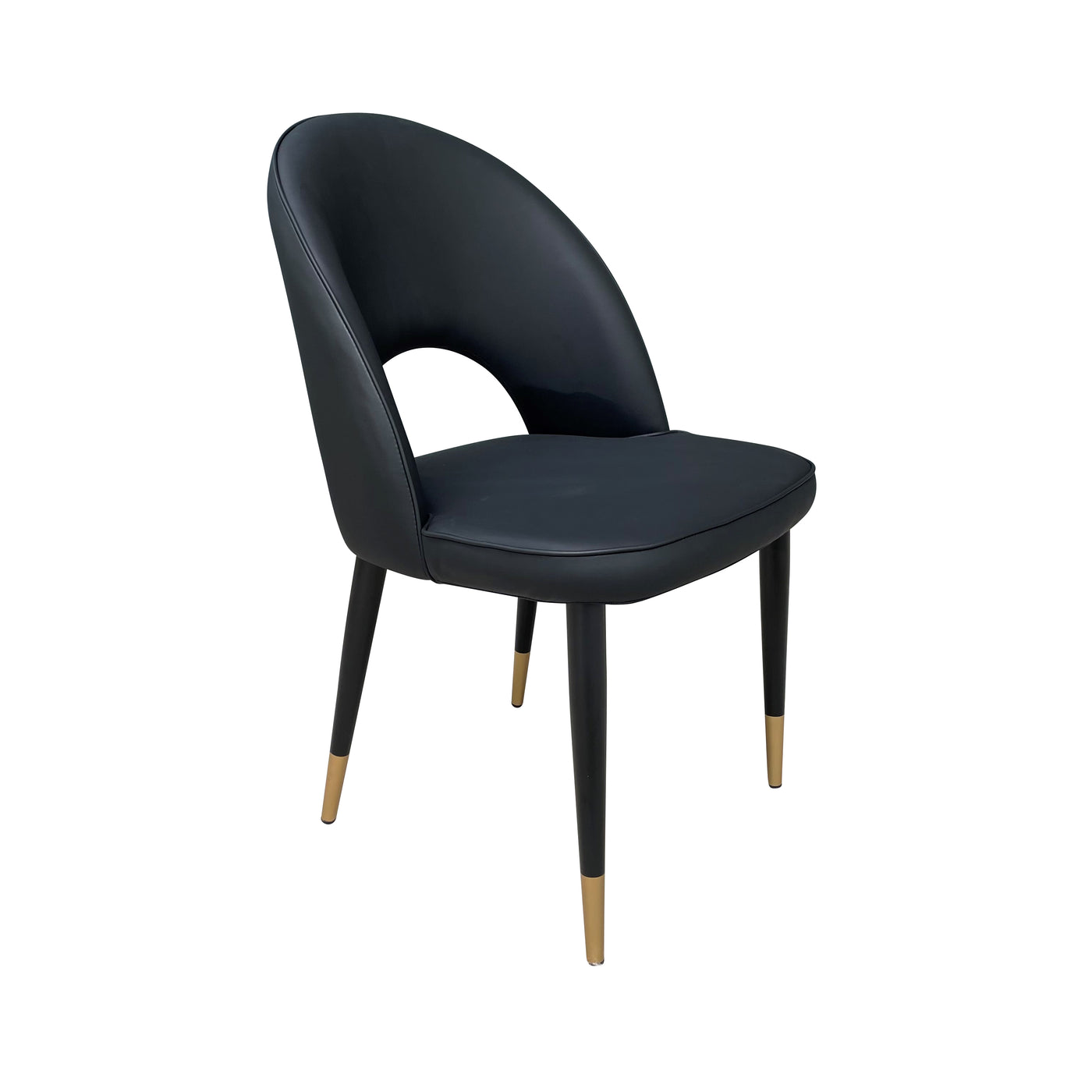 Bourdain Dining Chair Black Leather Look - Future Classics Furniture