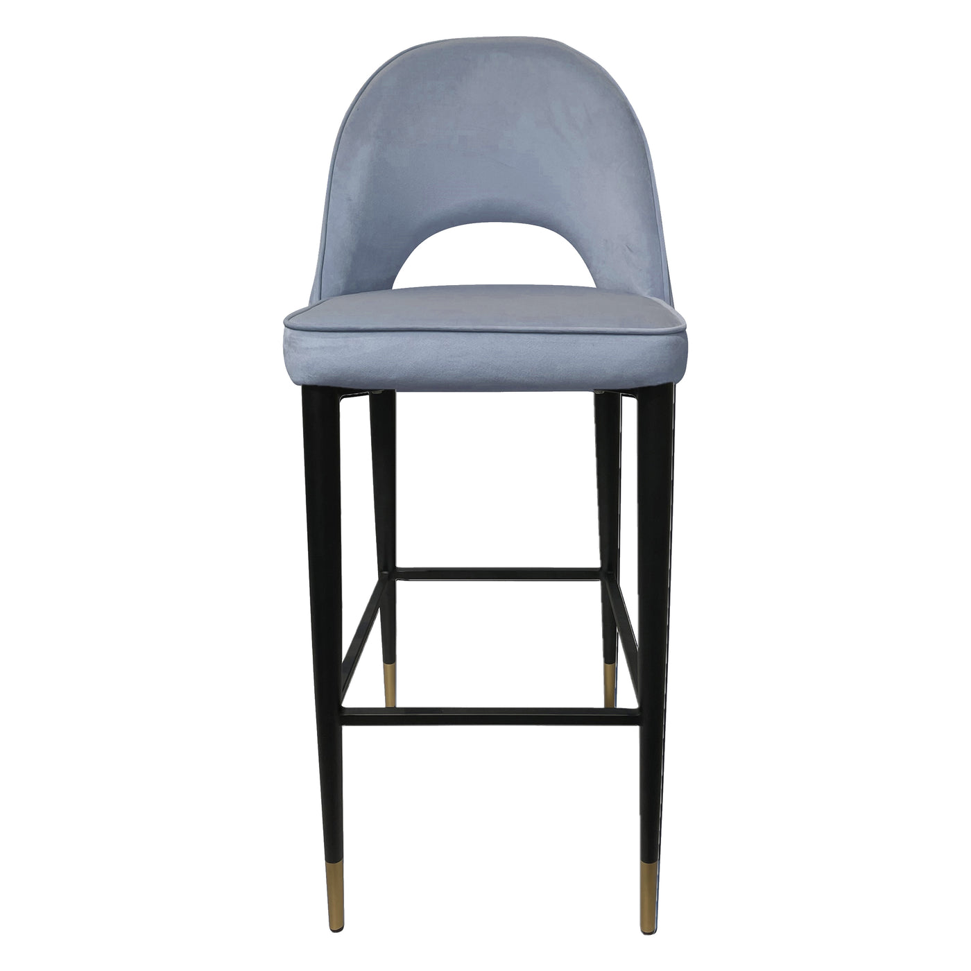 Bourdain Bar Stool Grey Velvet