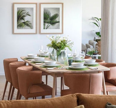 Portofino Dining Chair Tan Leather Look