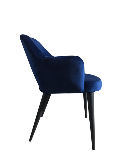 Terrazo Dining Chair Navy Velvet